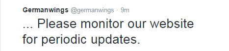 Ảnh chụp từ Twitter của Germanwings.