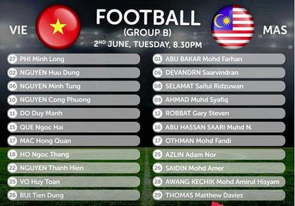 5/11 vị trí của U23 Việt Nam trận gặp U23 Malaysia ở vòng bảng SEA Games 28 là những cái tên sinh năm 1995 đổ lại. (Ảnh: AFF)