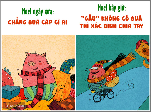 
-Quà Noel là gì? Ăn được không? - Chính là thứ không có thì người yêu nó bỏ như chơi đấy huhu.
