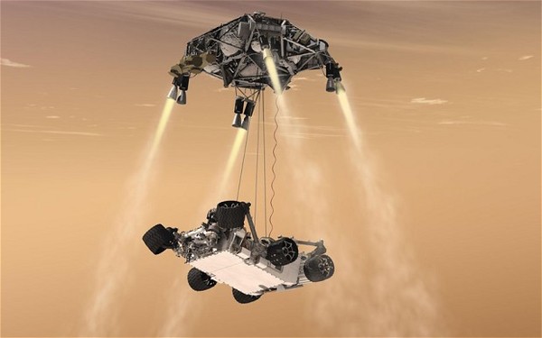 Hình ảnh mô phỏng quá trình hạ cánh của Curiosity
