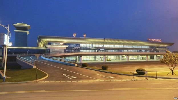  Nhà ga sân bay mới của Bình Nhưỡng nhìn từ bên ngoài - Ảnh: BBC