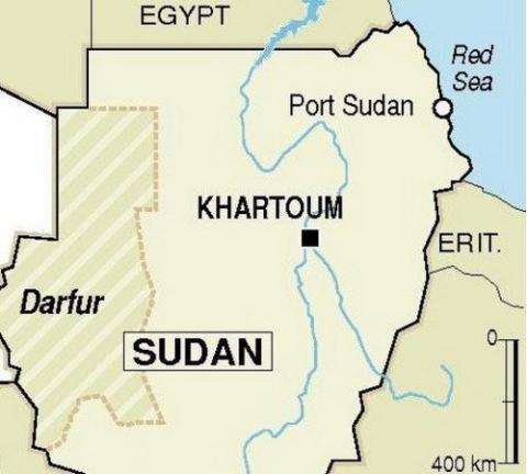 
Bản đồ Sudan và thủ đô Khartoum - địa điểm bị Israel không kích
