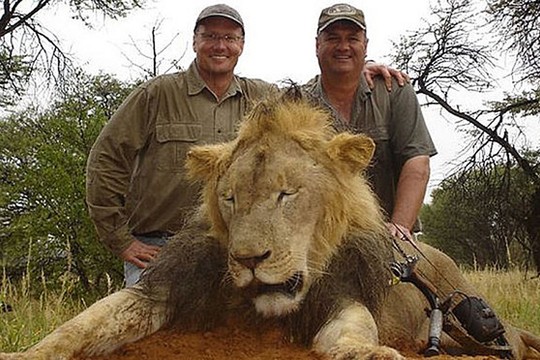Walter Palmer (trái) trong một cuộc săn bắn. Ảnh: NYP