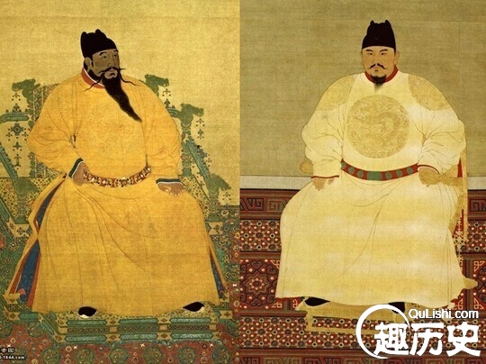 
Chân dung của thúc thúc Chu Đệ (bên trái) và cháu ruột Chu Doãn Văn.
