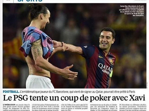Thông tin trên Le Parisien về việc Xavi gia nhập PSG