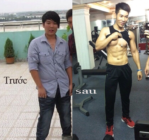 Lê Nguyễn Phú Giàu từng sai lầm ăn kiêng nên giảm từ 80kg xuống còn 59kg. Sau đó, chàng trai này phải cân đối lại chế độ ăn uống và nâng mức cân nặng lên trung bình 68-69kg với một thân hình 6 múi nhờ tập gym.