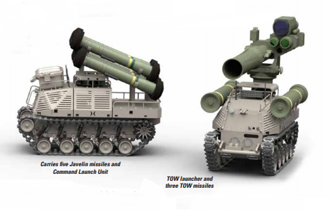 
MUVR có thể mang 5 tên lửa Javelin hoặc trở thành bệ phóng tên lửa chống tăng BGM-71 TOW điều khiển từ xa.
