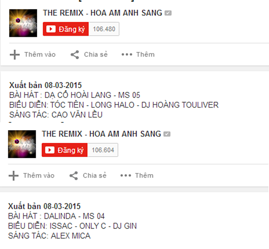 The Remix, Sơn Tùng, Tóc Tiên, Giang Hồng Ngọc, Đông Nhi, MC Nguyên Khang,