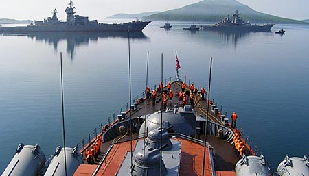 
Tàu chiến của Hạm đội Biển Đen neo đậu tại cảng

