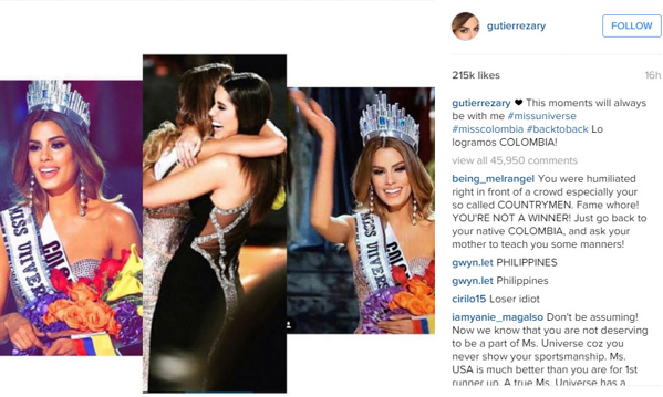 
Hoa hậu Colombia chia sẻ trên trang cá nhân
