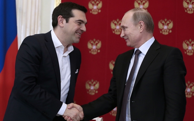 Thủ tướng Hy Lạp Alexis Tsipras và Tổng thống Nga Putin