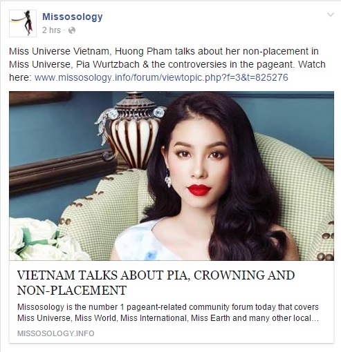 
Bài viết trên fanpage Missosology.
