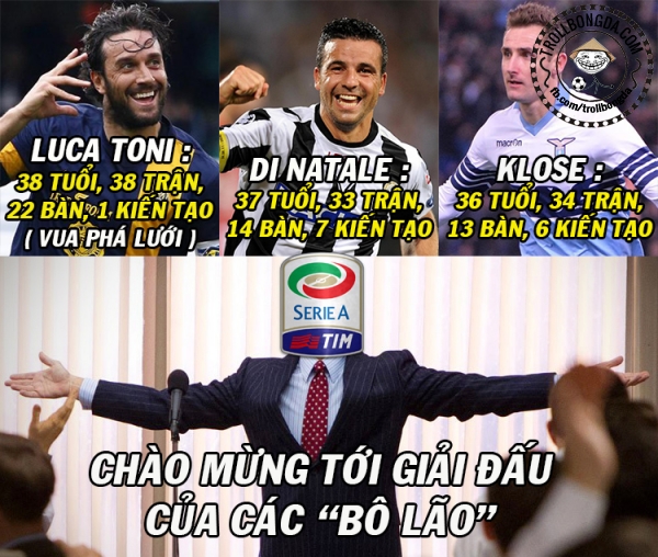 Serie A, nơi gần 40 tuổi vẫn chạy tốt.