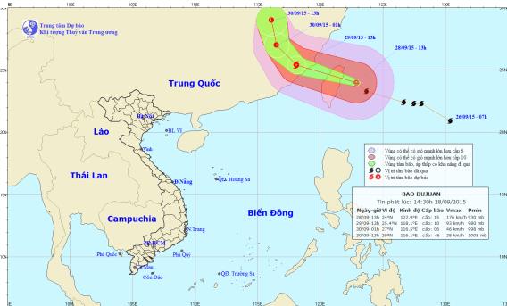 
Chùm ảnh vị trí và đường đi của bão. Ảnh: Trung tâm Dự báo khí tượng thủy văn Trung ương
