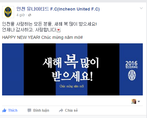 
Bài đăng của Incheon United.
