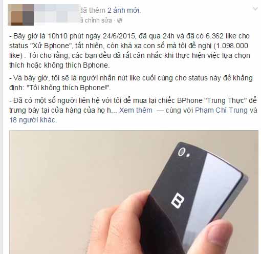 Thông báo của anh Nguyen Ben đang gây thu hút cộng đồng mạng.