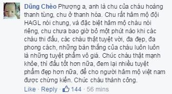 Chia sẻ một CĐV với tiền đạo xứ Nghệ.