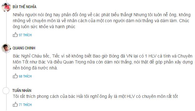 Một số ý kiến bảo vệ HLV Lê Thụy Hải