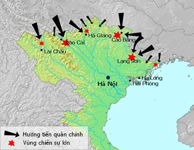 Các mũi tấn công Việt Nam của quân Trung Quốc tháng 2/1979