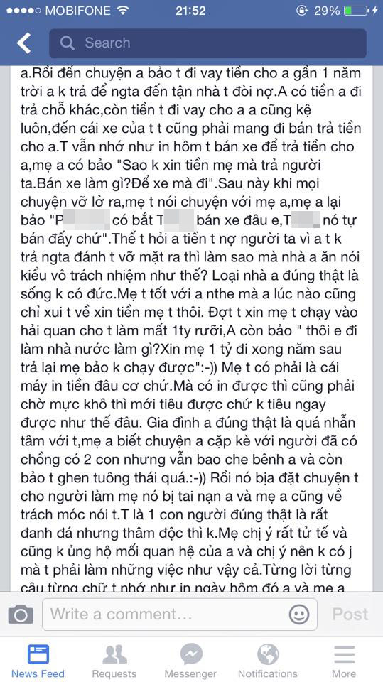 
Đoạn tố cáo độ lừa tình siêu đẳng của P.
