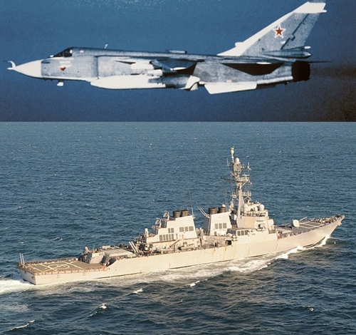 
Máy bay Su-24 của Nga tiếp cận nhưng radar của Mỹ không tài nào phát hiện ra trên màn hình, trong khi các thủy thủ nhìn thấy rất rõ bằng mắt thường!

