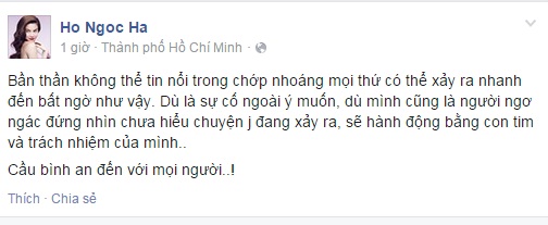 Chia sẻ của Hồ Ngọc Hà.