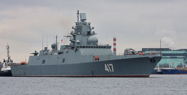 Không có động cơ từ Ukraine, nhiều dự án tàu chiến của Nga đang bị trì hoãn. (Trong ảnh: Khinh hạm Đô đốc Gorshkov).