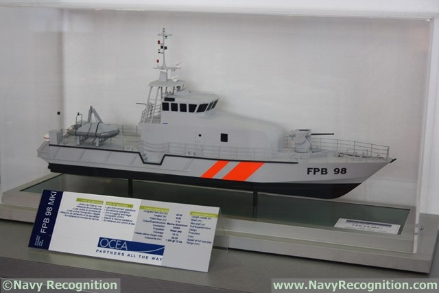Mô hình tàu tuần tra vỏ nhôm của công ty OCEA (Pháp).