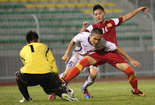 Lâm Ti Phông trong màu áo U19 Việt Nam.