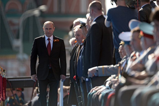 Tổng thống Nga Vladỉmir Putin tại lễ duyệt binh kỷ niệm Ngày Chiến Thắng 9/5/2014.