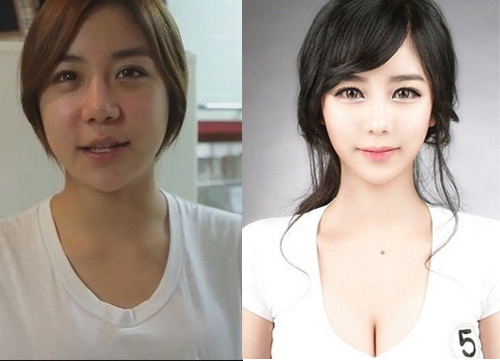 Gương mặt trước và sau khi trang điểm của Lee Hee Kyung