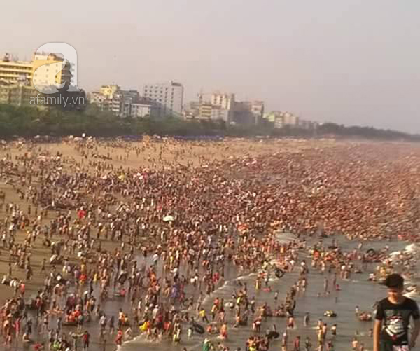 
Hình ảnh này được ghi vào dịp nghỉ lễ 30/4 ở bãi biển Sầm Sơn (Thanh Hóa). Cảnh tượng người đông như kiến khiến không ít người ngán ngẩm. (Ảnh: Afamily)
