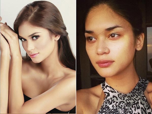 
Với ảnh để mặt mộc, Pia Wurtzbach trở nên kém sắc với đôi mắt thâm quầng thiếu sức sống.
