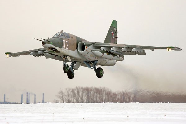 
Máy bay cường kích Su-25SM.
