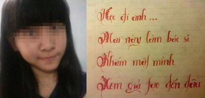 Những dòng chữ trên bức ảnh mà Thủy đăng tải lên facebook cá nhân (Ảnh: Dân việt)