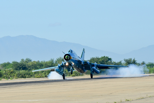 Máy bay Su-22 của Trung đoàn 937 trong một đợt bay huấn luyện. Ảnh: Quân đội nhân dân