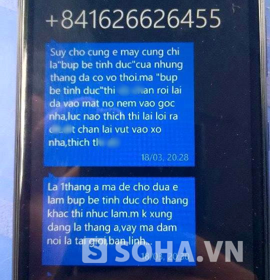 Nhừng dòng tin nhắn này theo chị M. tố cáo là do chính người yêu cũ gửi