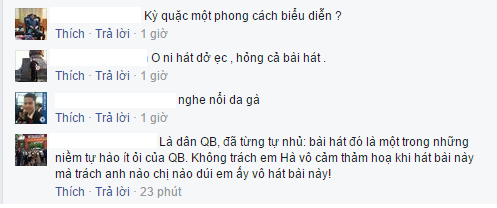 
Phản ứng của cộng đồng mạng trước phần thể hiện của Hà Hồ.
