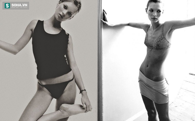 
Siêu mẫu Kate Moss khởi đầu cho sự trở lại của xu hướng người mẫu càng gầy càng đẹp trong giới thời trang.
