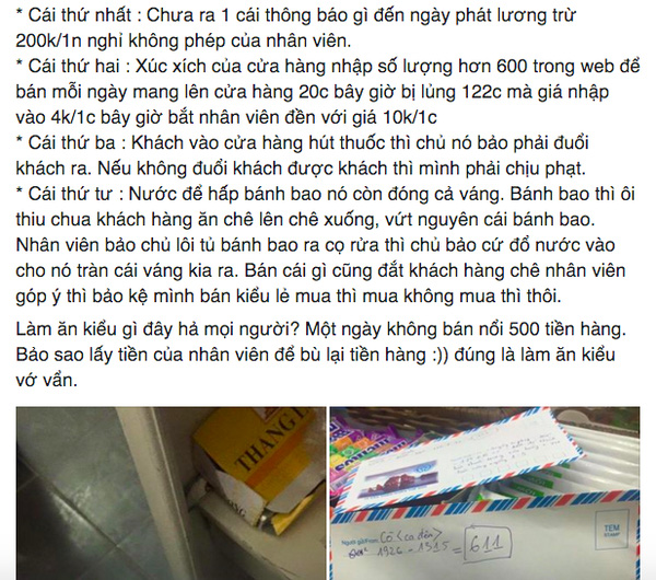 Câu chuyện được chia sẻ trên Facebook N.T.L.