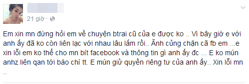 
Nga chia sẻ trên facebook cá nhân.
