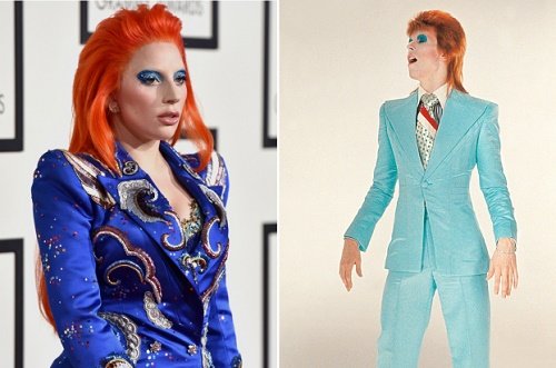 
Lady Gaga hóa trang theo phong cách David Bowie
