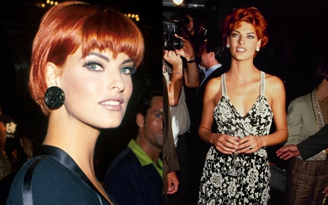 
Mái tóc đỏ trứ danh những năm 90 của Linda.
