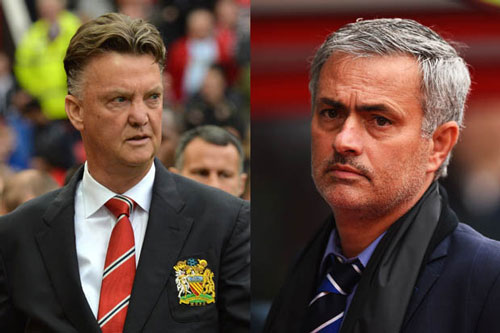 Mourinho (phải) sắp thay Van Gaal dẫn dắt M.U?