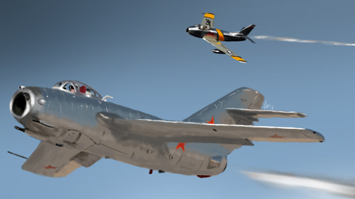 
MiG-15 và F-86 được coi là đối thủ ngang tài ngang sức trên chiến trường Triều Tiên. Nguồn ảnh:Military History
