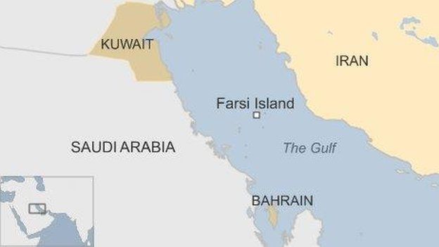 
Hai xuồng tuần tra Mỹ bị bắt giữ gần đảo Farsi (Đồ họa: BBC)
