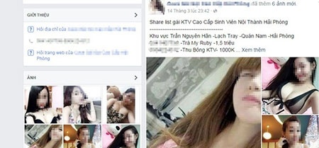 
Một trang fanpage môi giới mại dâm online trong chuyên án được CA TP Hải Phòng triệt phá. Ảnh: Đức Nguyên/Tin tức
