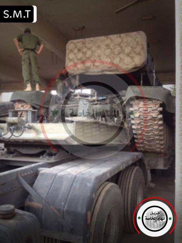 
Hình ảnh được cho là hệ thống pháo phản lực phóng loạt nhiệt áp TOS-1A tại Syria.
