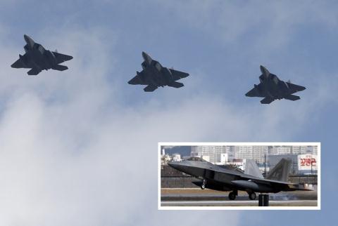 
Tiêm kích F-22 đến Hàn Quốc.
