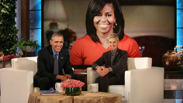 
Obama làm khách mời cho show của MC Ellen.
